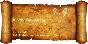 Kuch Gergely névjegykártya